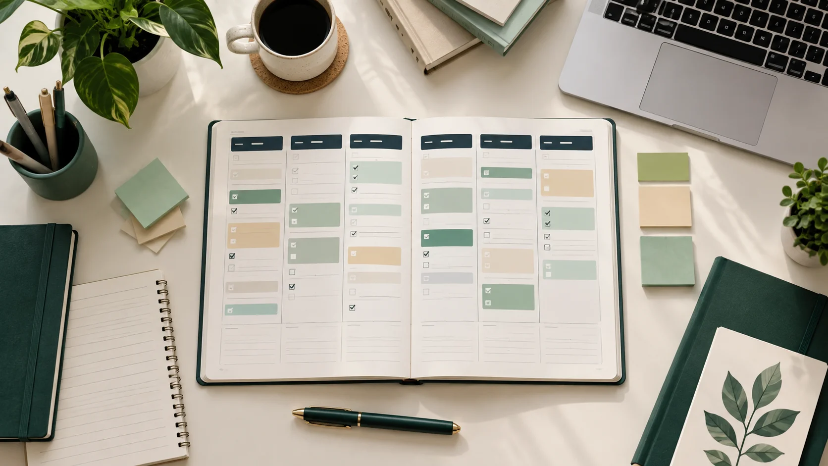 An organized weekly study planner with several focused learning sessions, review periods, and open buffer time.