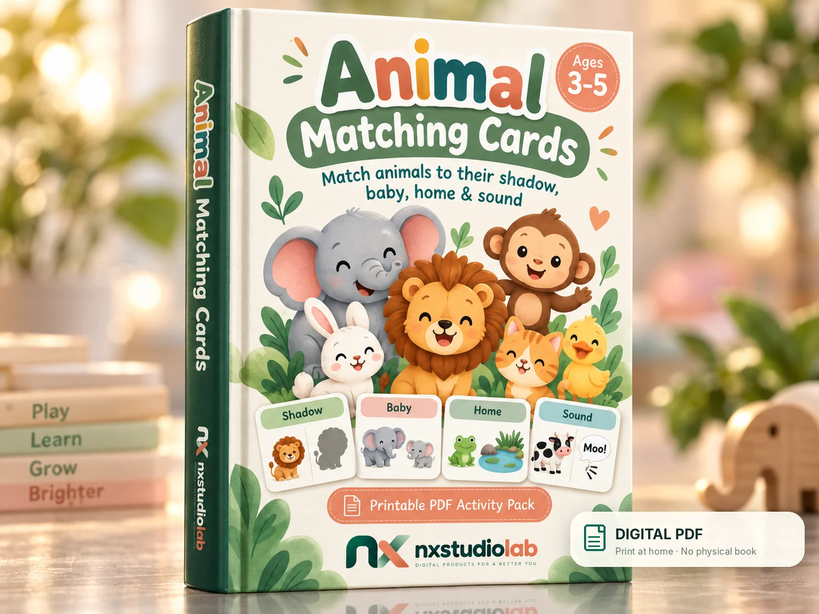 Animal Matching Cards – Printable Activity Pack (Ages 3–5) cover